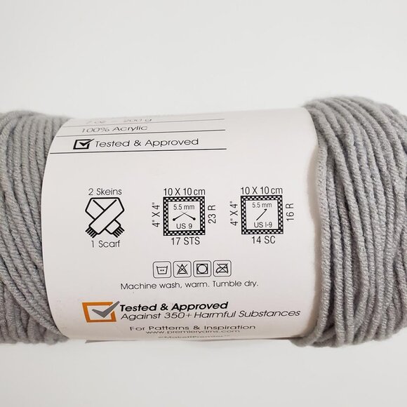 Premier Basix Yarn Worsted Light Gray 7oz 359yds Acrylic - Picture 4 of 5